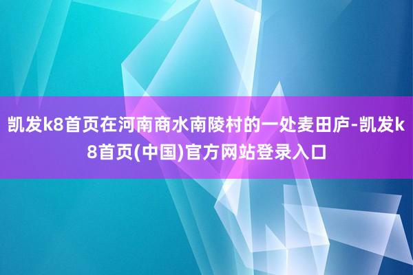 凯发k8首页在河南商水南陵村的一处麦田庐-凯发k8首页(中国)官方网站登录入口