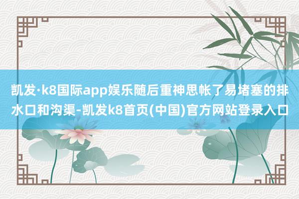 凯发·k8国际app娱乐随后重神思帐了易堵塞的排水口和沟渠-凯发k8首页(中国)官方网站登录入口