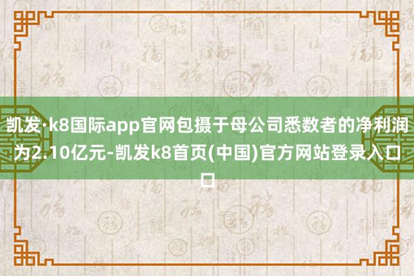 凯发·k8国际app官网包摄于母公司悉数者的净利润为2.10亿元-凯发k8首页(中国)官方网站登录入口